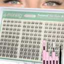 Short Lash Clusters Kit 8-12MM Natural Lash Extension kit Invisible Band Eyelash Clusters Wispy Cluster Eyelash Extensions C Curly DIY Cluster Lashes Bond and Seal Tweezers by Lvmixwig