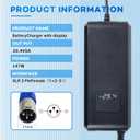 29.4V 5A Lithium Battery Charger 3-Pin XLR Connector for 24v/25.2v Li-ion Battery Pack24V Power Charger Adapter with Display Screen Fast Charging, Built-in Fan for Cooling