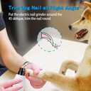 Casfuy Dog Nail Grinder Upgraded - Professional 2-Speed Whisper-Quiet Electric Pet Nail Trimmer Painless Paws Grooming & Smoothing for Small Medium Large Dogs & Cats (White)