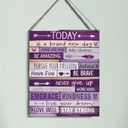 Purple Inspirational Motivational Positive Quotes Affirmations Classroom Offfice Home Room Wooden Hanging Sign Dorm Wall Art Decor Plaques for Bedroom Teenage Girl
