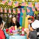 Watayo 8 PCS American Flag Glass Ornaments, Patriotic Glass Blown Flag Ornaments, 4th of July USA Flags Hanging Tree Decorations for Independence Memorial Veterans Day Decor