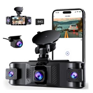 Brand: Tehclife4.14.1 out of 5 stars(509)4 Channel 2.5K Dash Cam Front Rear Left Right, 170° Wide Angle Car Dash Camera with 5GHz WiFi & App Control, G-Sensor, Super Night Vision, 24H Parking Monitor, Loop Recording, 64GB SD Card Included