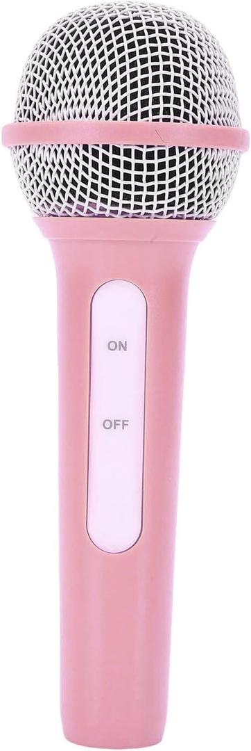 VBESTLIFE Fake Microphone Prop, Plastic Simulated Microphone for Halloween Christmas Cosplay Music Birthday Party Favors or Costume Play (Pink)