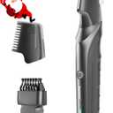 kensen Body Hair Trimmer for Men - Manscape Beard Trimmer for Men, V-Shaped Trimming Head with 2 Comb Attachments Mens Groin & Pubic Hair Trimmer IPX5 Waterproof Wet/Dry Mens Electric Razor (Black)