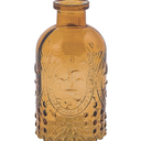 Amber Ridged Glass Vases, Set of 3