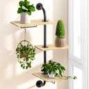 SS Rotating Window Plant Shelves Indoor, 3-Tier Wall Plant Holder, Metal Plant Stand Indoor for Optimal Sunlight, Space-Saving Design and Enhance Home Decor,16 inch