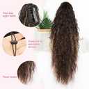 ALXNAN Curly Wave Hair Extensions Ponytail,30" Claw Clip in Ponytail | Natural Wave Looking Synthetic Pony Tail Hair Extensions Hairpieces For Thin Hair Women Daily Party Wear