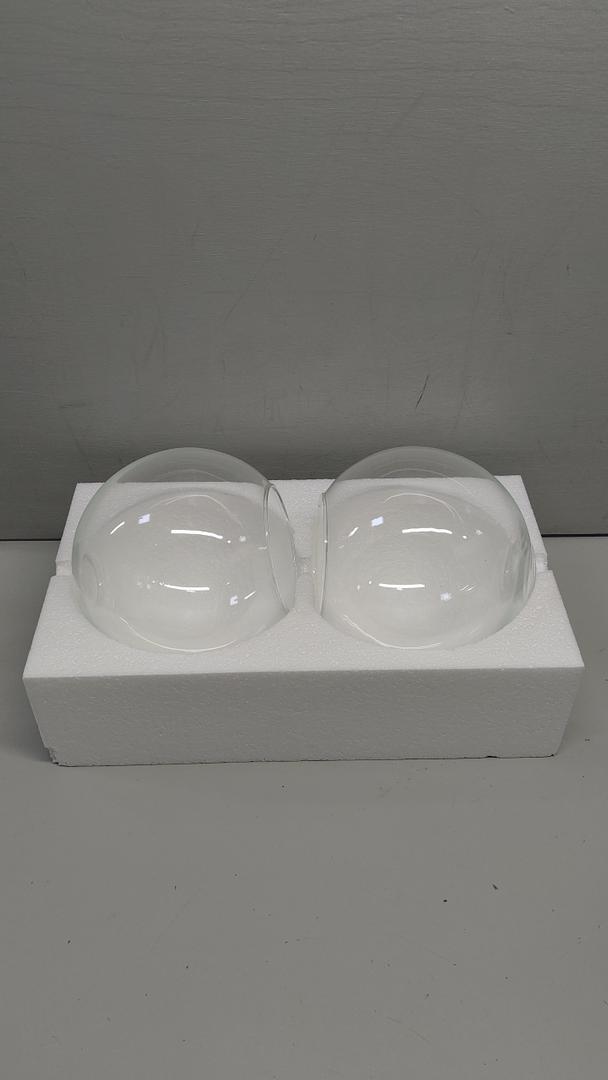 Glooglitter 2 Pack Fixture Replacement Globe Shade 8 Inch Diameter E26 Base 15/8 Inch Fitter Round Glass Globe Lampshade Cover for Pendant Wall Sconce Chandelier Vanity Light (Clear)