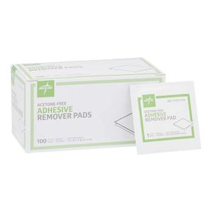 Medline Adhesive Remover Pads, Acetone-Free, 2-Ply, Box of 100