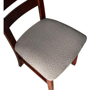 Genina Seat Covers for Dining Room Chair Seat Slipcovers Kitchen Chair Covers (Gray, 6 Pcs) (Grey)
