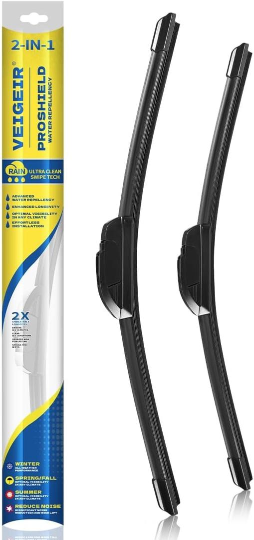 26 inch + 18 inch Windshield Wiper Blades Compatible with HONDA Civic 2020-2016 HR-V 2020-2016 Insight 2020-2019,2014-2010 Accord 2007-2003 Front Wiper 2 Pack (26*18(J/U HOOK))