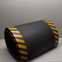 American Floor Mats Hog Heaven Premium 7/8" Black & Yellow Border 3' x 5' Nitrile Backed Anti-Fatigue Comfort Mat