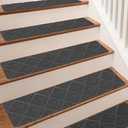 Stair Treads for Wooden Steps, 8" x 30" Non Slip Stair Runner, Peel and Stick Carpet Stair Treads with Reusable Adhesive, Indoor Stair Rugs Covers Mats Pads for Kids Elders Dogs, Grey 15Pcs