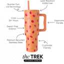Simple Modern 40 oz Trek Tumbler with Handle and Straw Lid | Cup Holder Friendly Insulated Stainless Steel Travel Mug | Strawberry Fields
