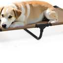 Elevated Dog Beds Medium Sized Dogs, Raised Dog Bed Outdoor, Cooling Pet Cot Bed Frame with Breathable Mesh & Non Slip Feet, Lifted Pet Hammock Bed (M, Brown)