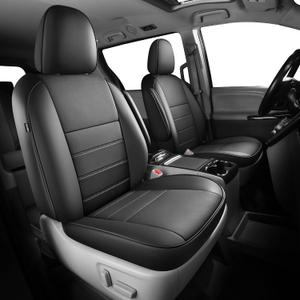 FREESOO Sienna Seat Covers 2011-2020 for Toyota Sienna (LE,XLE,SE,XLE Premium) Waterproof Car Seat Cover Full Set, 8 Seats, 2nd Row 4/2/4, Three Row (Black)