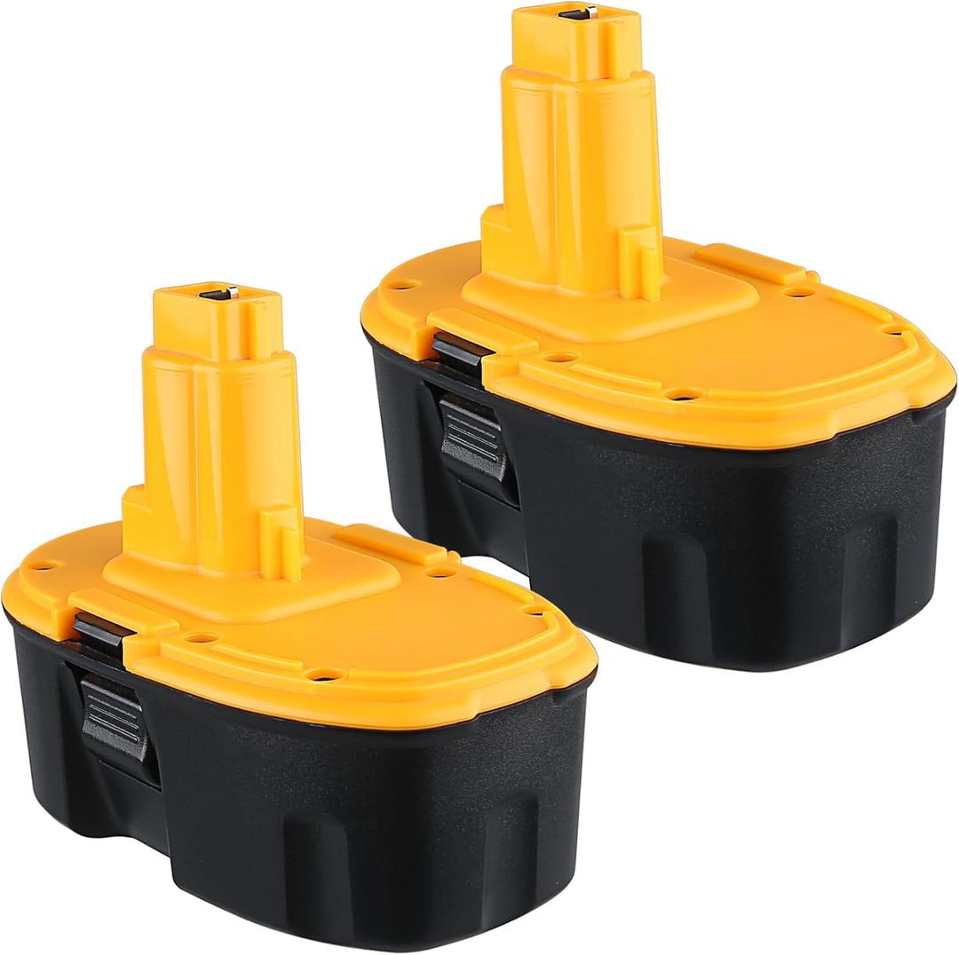 2Pack 4800mAh DC9096 18V Battery Replacement for Dewalt 18-Volt Battery Pack DW9095 DW9096 DW9098 DE9039 DE9095 DE9096 DE9098 DC9099 DC9098(NiMh)