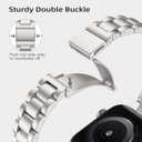 Lenrao Thin Stainless Steel Bands Compatible with Apple Watch 38mm 40mm 41mm 42mm 44mm 45mm 46mm for Women, Metal Straps for iWatch Series 11 10 9 8 7 6 5 4 3 2 1 SE
