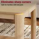 Arc Corner Wood Coffee Table with Storage Shelf – Vertical Wave Grain Legs, Light Oak Finish, Modern Minimalist Rectangular Accent Table for Living Room & Bedroom (39.4" L x 20" W x 17.7" H)