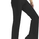 THE GYM PEOPLE Women's Tummy Control Bell Bottom Jeans High Waisted Wide Leg Flare Pants Jeggings with Pockets (Black, L)