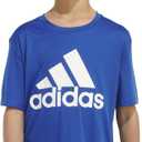 adidas Boys' Stay Dry Climalite Short Sleeve T-Shirt (Blue) Medium