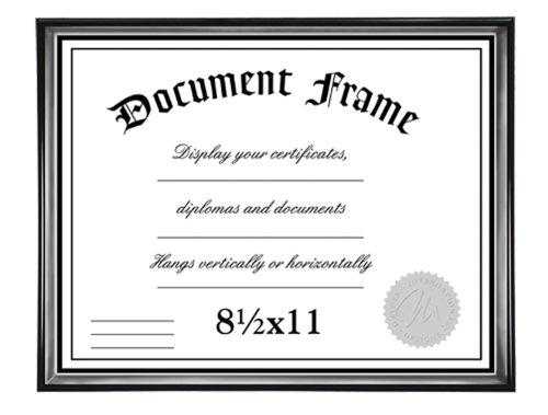 Malden Home Profiles Black and Silver Document Frame, 8-1/2-Inch by 11-Inch