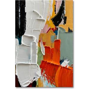 Art 100% Hand-Painted Modern Abstract Art White and Black Art Oil Paintings for Family Living Room Hallway Wall Decoration 45x30 inches