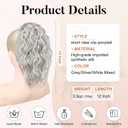 Flufymooz Ponytail Extension, 12" Short Claw Ponytail Extension Wavy Curly Jaw Clip in Pony tails Hair Extension Natural Synthetic Hairpiece for Women (Grey/Silver/White Mixed)