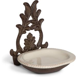 Grazia Cream Ceramic Spoon Rest With Metal Holder