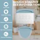 Bench Scraper Dough Cutter Tool - Bowl Pastry Scraper for Bread Cake Pizza, Bench Knife Kitchen Dough Scraper for Baking, Stainless Steel Food Scraper with Grip Handles & Measuring Scal, Blue