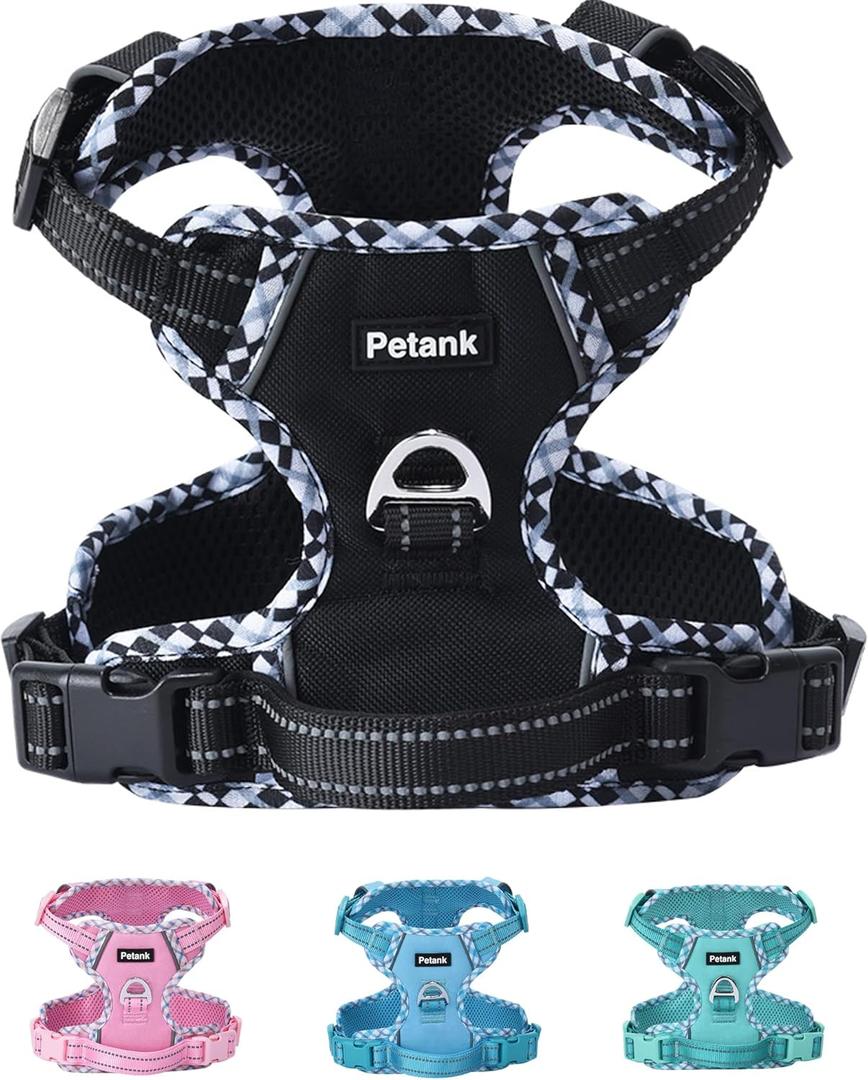 Petank Dog Harness Small Sized Dog, Puppy Harness Small Size Dog for Dog Training Walking, No Pull Dog Harness for Small Dogs, Small Dog Harness (Black, S)