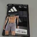 adidas Men's Performance Athletic Mesh Boxer Brief Underwear, Moisture Wicking, Sport Comfort, 3-Pack (Medium, Black/Onix Grey/Black)