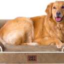 EHEYCIGA Orthopedic Dog Beds for Extra Large Dogs, Waterproof Memory Foam XL Dog Bed with Sides, Non-Slip Bottom and Egg-Crate Foam Big Pet Couch Bed with Washable Removable Cover, Camel