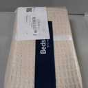 Bedsure Gentlesoft 100% Cotton Large Throw Blanket for Couch 50x70 inches - Breathable and Soft, Waffle Weave Throw Blanket for Office, Khaki (a Little Bit Yellow)
