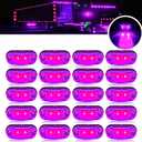20pcs Purple DC12-24V IP68 Waterproof Trailer LED Lights Side Marker and Clearance Indicators Lights for RV, Camper, Truck, Van, Caravan and Boat, Front and Rear