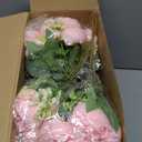 Crowye 16 Bundles Artificial Peonies Realistic Flowers with Stems Bouquet Peonies for Table Centerpieces Wedding Decoration Bridal Floral Arrangement (Light Pink)