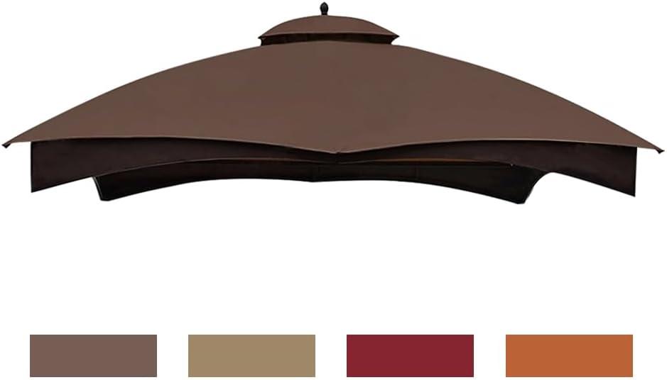 Eurmax USA High Performance Replacement Canopy Top for Lowe's Allen Roth Heavy Duty Gazebo Roof Gazebo Top with Air Vent 10X12 Cover #GF-12S004B-1, Replacement Top Only (Brown)