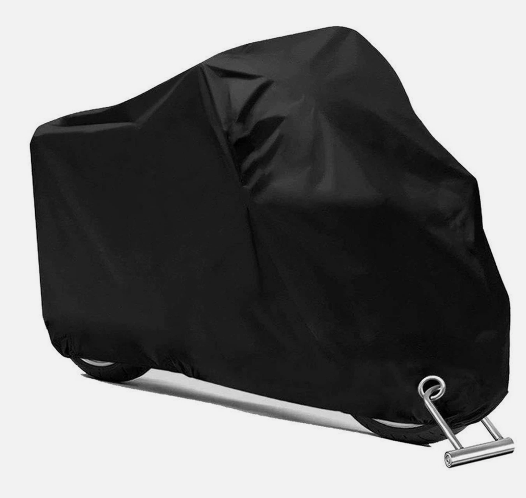 Motorcycle Scooter Cover Waterproof Outdoor - Tear-Proof Large 250cc 150cc 50cc Scooter Shelter for Harleys, All Weather Heavy-Duty Motorbike Protection with Lock Holes & Storage Bag Fit up to 96''