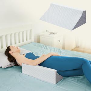 Wedge Pillow for Sleeping, Side Sleeper Body Back Positioners for Back Pain, Preventing Bedsores, After Surgery, Pregnancy Support, Ankle Support, Bed Wedge Pillow for Side Sleepers (20 Inch Length, White & Gray)