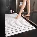 XIYUNTE Shower Mat Non Slip Bathtub Mat - 36 x 16 Inch TPE Anti Slip Shower Mat, Bath Mat for Tub Non Slip with Powerful Suction Cup and Drain Holes, Easy to Cut, Rubber Bath Mat, White