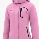 GEMYSE Women's Ski Snow Jacket Warm Winter Waterproof Coat Snowboard Rain Jacket Hooded Windproof Windbreaker (Pink, Smal)