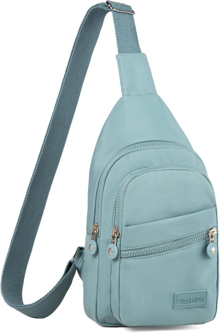 Banelu Small Sling Backpack Crossbody Bags for Women Men, Small Sling Bag Cross Body Bag Fanny Packs Crossbody Purses - Lights Blue