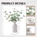 Artificial Eucalyptus Stems in Ceramic Vase, 14'' Fake Plants Greenery Stems for Home Decor Eucalyptus Plant for Bathroom Farmhouse Room Coffee Table Centerpiece Desk Shelf Faux Branches Decorations