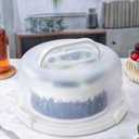 10in Plastic Cake Carrier with Handle, Round Cake Holder with Lid Pink Cake Container for 10in Cake(white)