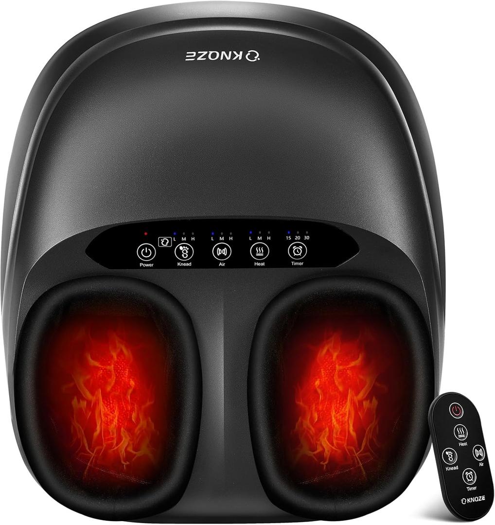 KNQZE Shiatsu Foot Massager with Heat, Compression, Deep Kneading Foot Massage for Plantar Fasciitis Relief, Remote Control, Multi Massage Modes, Auto Shut-Off Timer, FSA Eligible, Mothers Day Gifts