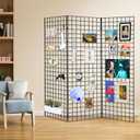 NEESEEYEE Commercial Grade Gridwall Panels – Z Unit Includes Three 2' X 6' Panels Black Finish Works with All Grid Fixtures and Accessories