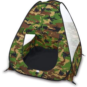 Military Pop Up Play Tent - Collapsible Army Indoor Outdoor Camouflage Playhouse Hunting Toy for Kids
