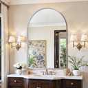 Arched Mirror 26"x38", Bathroom Mirror, Wall Mounted Vanity Mirror with Arch Metal Frame for Bathroom, Over Sink, Bedroom, Living Room, Deep Frame, Silver