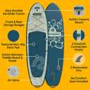 Retrospec Weekender Plus 10' Inflatable Stand Up Paddleboard Double Layer PVC iSUP Bundle w/Carrying case, 3 Piece Adjustable Aluminum Paddle, 3 Removable fins, Pump, and Cell Phone case