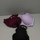 Fruit of the Loom Women's Smooth Cotton T-Shirt Bra Pack - Ultra-Soft, Flexible, and Invisible Under Tees (40C, Lilac Whisper/Purple Velvet/Black)